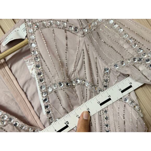 ASOS Design Gem Embellished Midi Dress with Cut Out Detail Size 4 - Picture 10 of 11